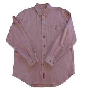 The Territory Ahead Mens Large Mauve Silk Cotton Textured Button Down Shirt L